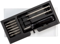 Set de 3 Destornilladores con multiples puntas, caja de 7.3 x 13.7 x 2.1 cm