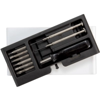 Set de 3 Destornilladores con multiples puntas, caja de 7.3 x 13.7 x 2.1 cm