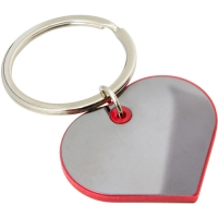 Llavero en forma de Corazon, estructura plastica con acero, 4.3 x 3.5 x 0.35