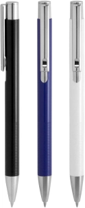 Boligrafo metalico retractil, acabado mate, de 13.7 cmts
