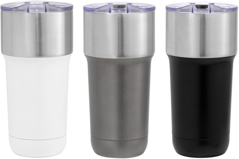 Mug Metalico doble pared con tapa, de 600 ml, tamaño 8.8 x 18.8 cmts