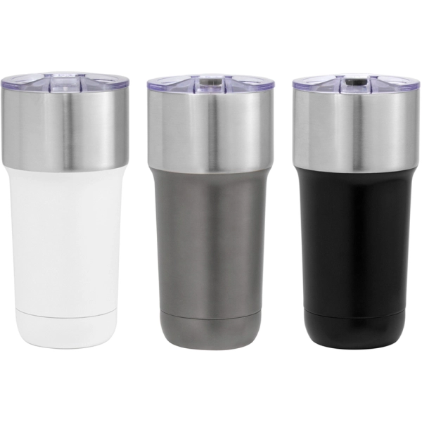 Mug Metalico doble pared con tapa, de 600 ml, tamaño 8.8 x 18.8 cmts