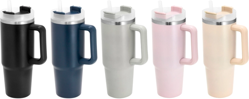 Mug de 880 ml doble pared, en polipropileno y acero, 8.8 x 24 cmts