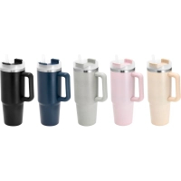 Mug de 880 ml doble pared, en polipropileno y acero, 8.8 x 24 cmts
