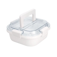 Lonchera translucida de 1 litro, con 4 clips de cierre, 17.8 x 17.8 x 7.6 cmts