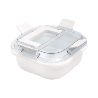 Lonchera translucida de 1 litro, con 4 clips de cierre, 17.8 x 17.8 x 7.6 cmts