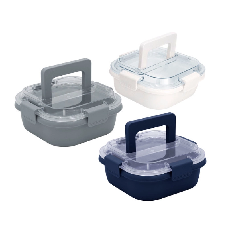 Lonchera translucida de 1 litro, con 4 clips de cierre, 17.8 x 17.8 x 7.6 cmts