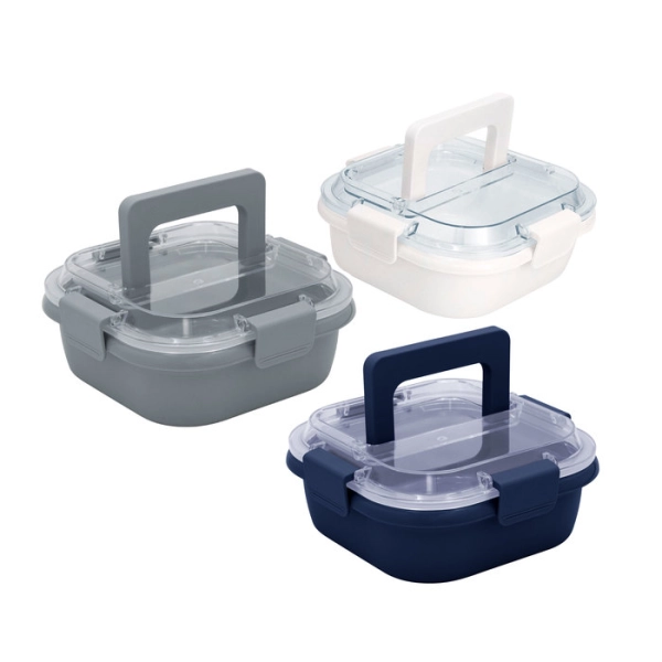 Lonchera translucida de 1 litro, con 4 clips de cierre, 17.8 x 17.8 x 7.6 cmts