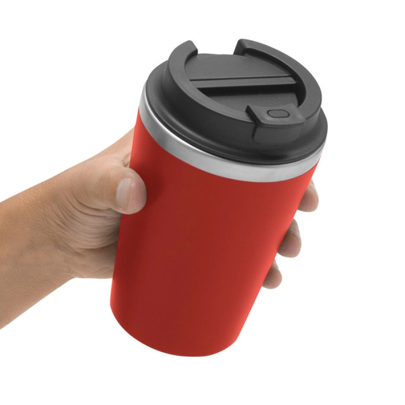 Mug de 350 ml doble pared, en polipropileno y acero, de 8.9 x 15 cmts