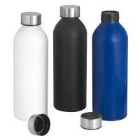 Botella de 750 ml de aluminio con acabado mate, tamaño 7.2 x 22.5 cmts