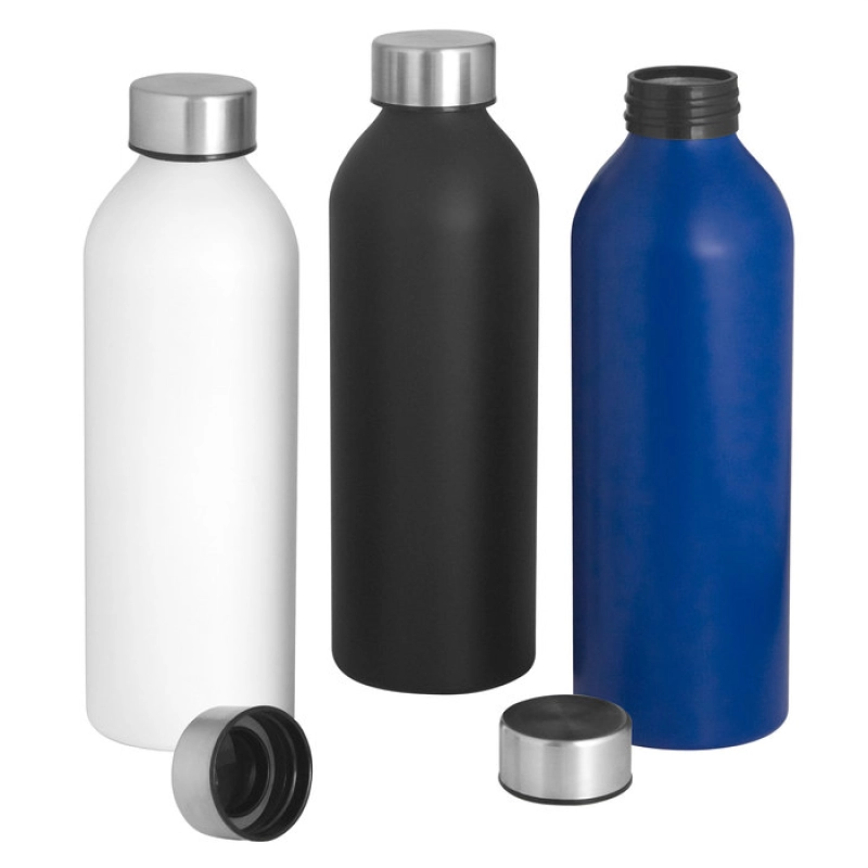 Botella de 750 ml de aluminio con acabado mate, tamaño 7.2 x 22.5 cmts