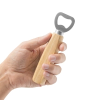 Destapador de Botellas con mango de madera, 14.2 x 4 x 2 cmts