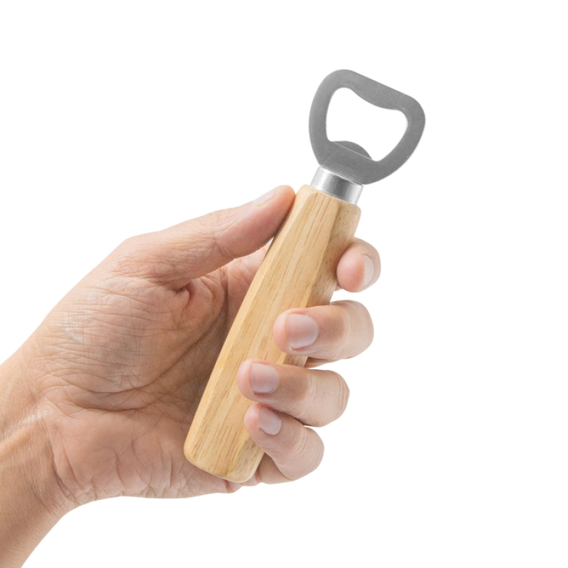 Destapador de Botellas con mango de madera, 14.2 x 4 x 2 cmts