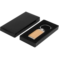 Llavero Rectangular en Madera y Metal, de 8.5 x 2.4 x 0.6 cmts