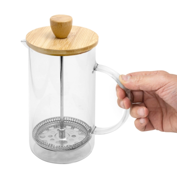Cafetera Prensa de 600 ml, tamaño 8 x 18 cmts
