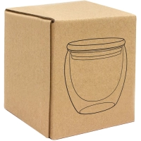 Taza de 250 ml, en vidrio doble pared con tapa en madera, de 9.5 x 9 cmts