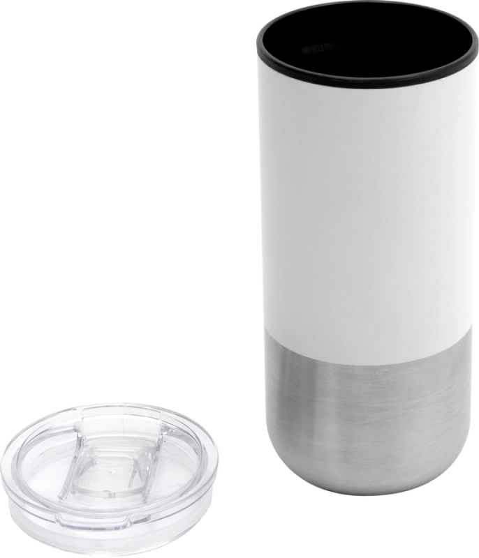 Mug doble pared 500 ml en Polipropileno y Acero inoxidable, 8 x 17.6 cm