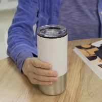 Mug doble pared 500 ml en Polipropileno y Acero inoxidable, 8 x 17.6 cm