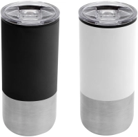 Mug doble pared 500 ml en Polipropileno y Acero inoxidable, 8 x 17.6 cm