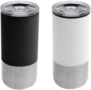Mug doble pared 500 ml en Polipropileno y Acero inoxidable, 8 x 17.6 cm