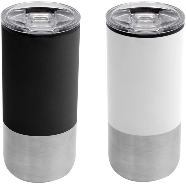 Mug doble pared 500 ml en Polipropileno y Acero inoxidable, 8 x 17.6 cm