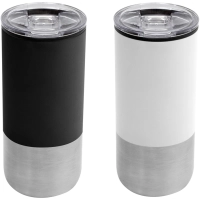 Mug doble pared 500 ml en Polipropileno y Acero inoxidable, 8 x 17.6 cm