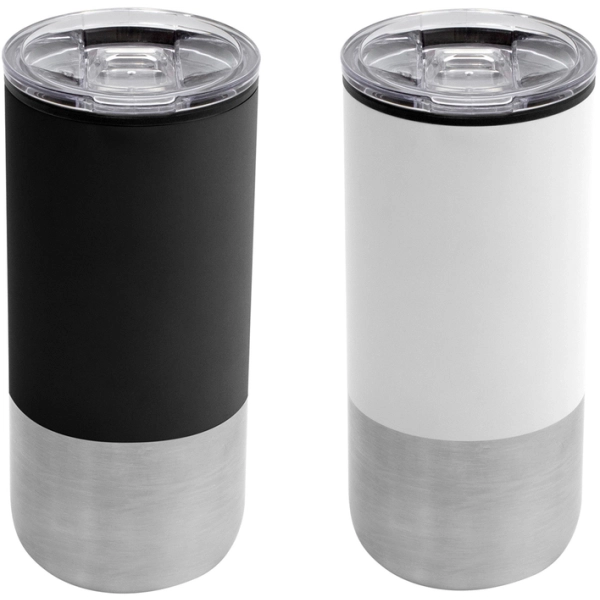 Mug doble pared 500 ml en Polipropileno y Acero inoxidable, 8 x 17.6 cm