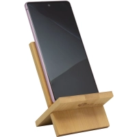 Soporte de Escritorio para Celular en Bambu, tamaño 14 x 8 x 0.8 cmts