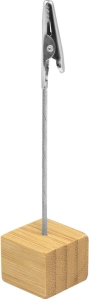 Memo Clip de Escritorio en Bamby y Metal, alto 11.5 y base 2.5 x 2.5 cmts