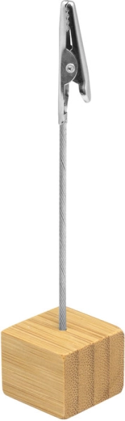 Memo Clip de Escritorio en Bamby y Metal, alto 11.5 y base 2.5 x 2.5 cmts