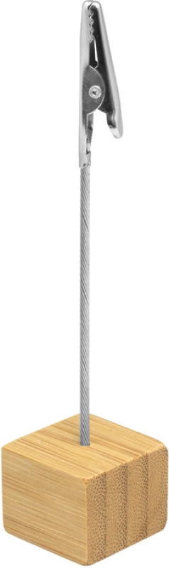 Memo Clip de Escritorio en Bamby y Metal, alto 11.5 y base 2.5 x 2.5 cmts