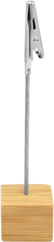 Memo Clip de Escritorio en Bamby y Metal, alto 11.5 y base 2.5 x 2.5 cmts