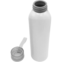 Botella en Aluminio 600 ml, con tapa transparente y manija, 6.6 x 23.2 cm