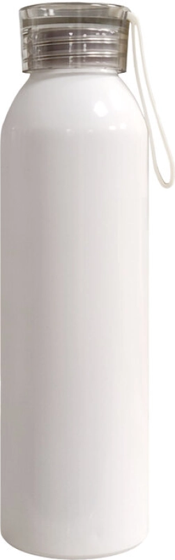Botella en Aluminio 600 ml, con tapa transparente y manija, 6.6 x 23.2 cm