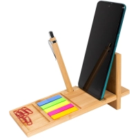 Organizador de Escritorio en Bambu, con accesorios, 19.5 x 8.5 x 0.7 cmts