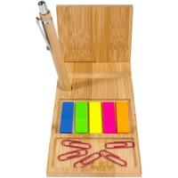 Organizador de Escritorio en Bambu, con accesorios, 19.5 x 8.5 x 0.7 cmts