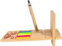 Organizador de Escritorio en Bambu, con accesorios, 19.5 x 8.5 x 0.7 cmts
