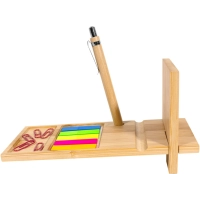 Organizador de Escritorio en Bambu, con accesorios, 19.5 x 8.5 x 0.7 cmts