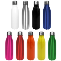 Botella de 550 ml de aluminio, con tapa rosca de acero, 6 x 22.5 cmts