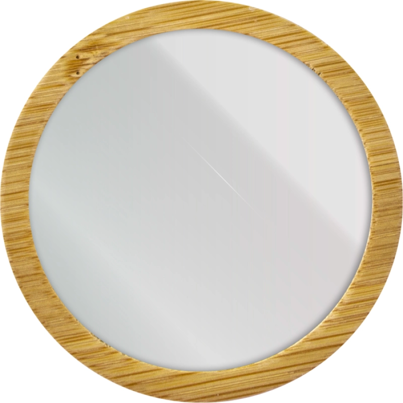 Espejo Circular de Bambu, de 7.3 cmts de diametro x 0.8 de espesor
