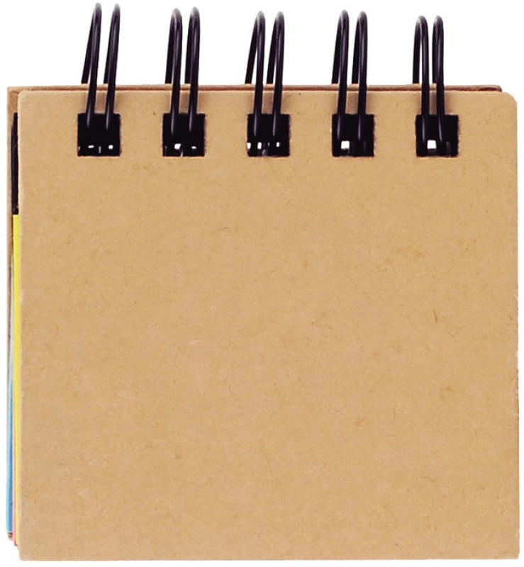 Block Argollado de Memos Adhesivos tamaño 7.5 x 2 x 7 cmts