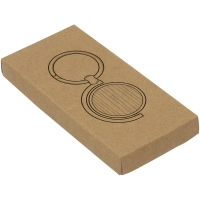 Llavero Circular Giratorio en Bambu y Metal, tamaño 7.5 x 3.5 x 0.4 cmts