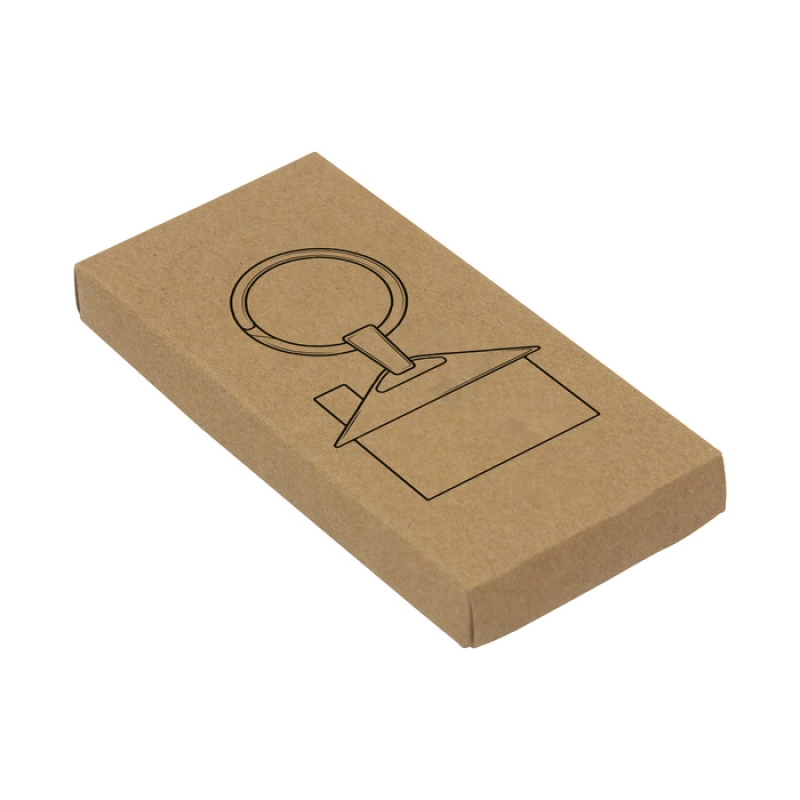 LLavero Metalico en forma de Casa, tamaño 9.9 x 3.4 cmts, en caja