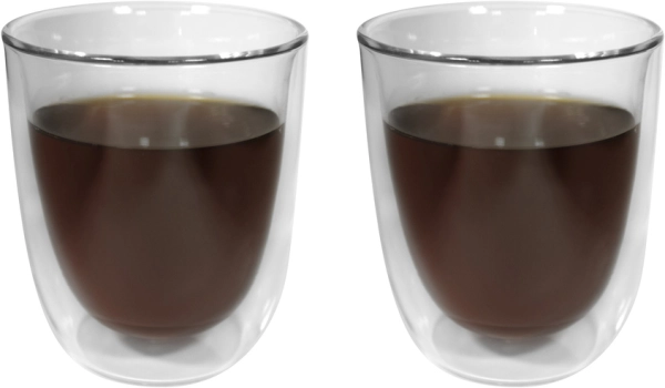 Set de 2 Vasos de Vidrio doble pared, de 280 ml, 8.3 x 10 cmts, en caja