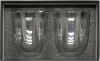Set de 2 Vasos de Vidrio doble pared, de 280 ml, 8.3 x 10 cmts, en caja