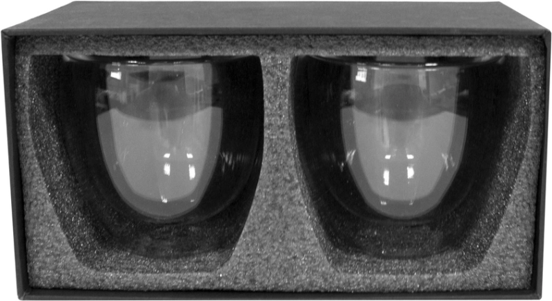 Set de 2 Vasos de Vidrio doble pared, de 220 ml, 8 x8  cmts, en caja