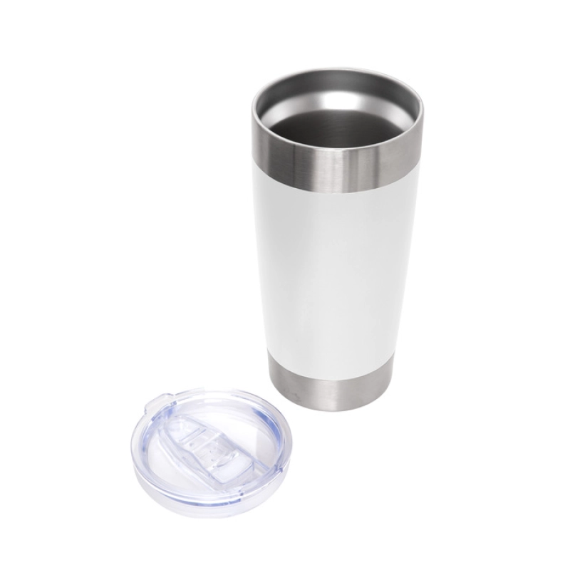 Mug Termico doble pared de 600 ml, con tapa vacuum, 8.5 x 18 cmts