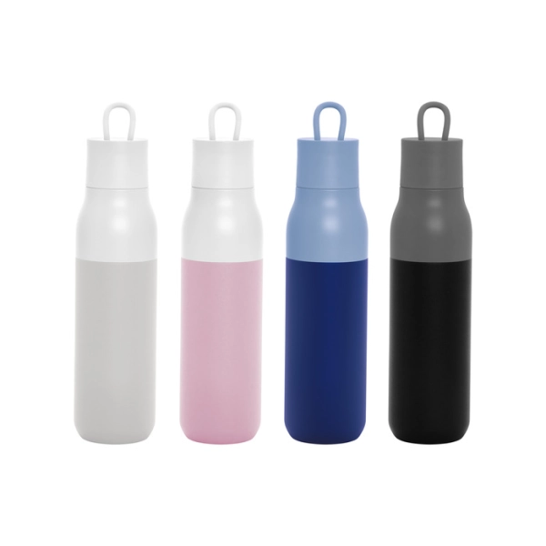 Botella doble pared de 500 ml en acero, de 7 x 25 cmts
