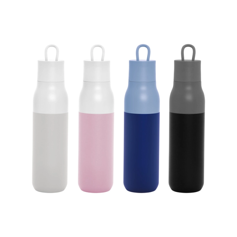 Botella doble pared de 500 ml en acero, de 7 x 25 cmts