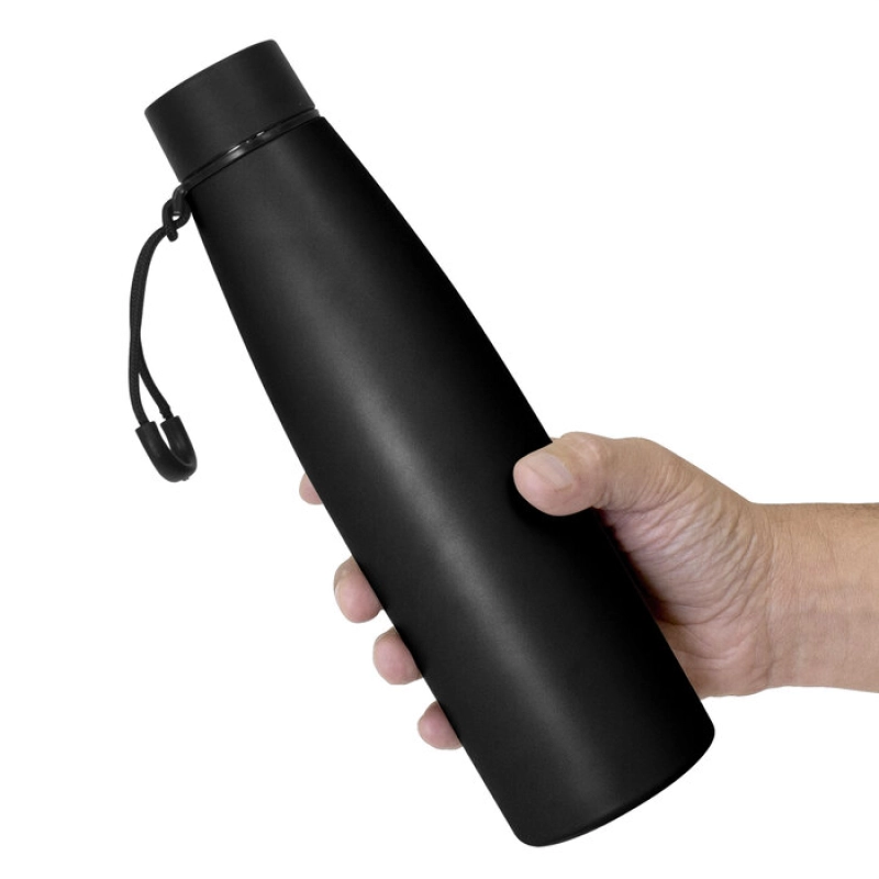 Botella doble pared de 500 ml, en acero, de 7 x 24.5 cmts